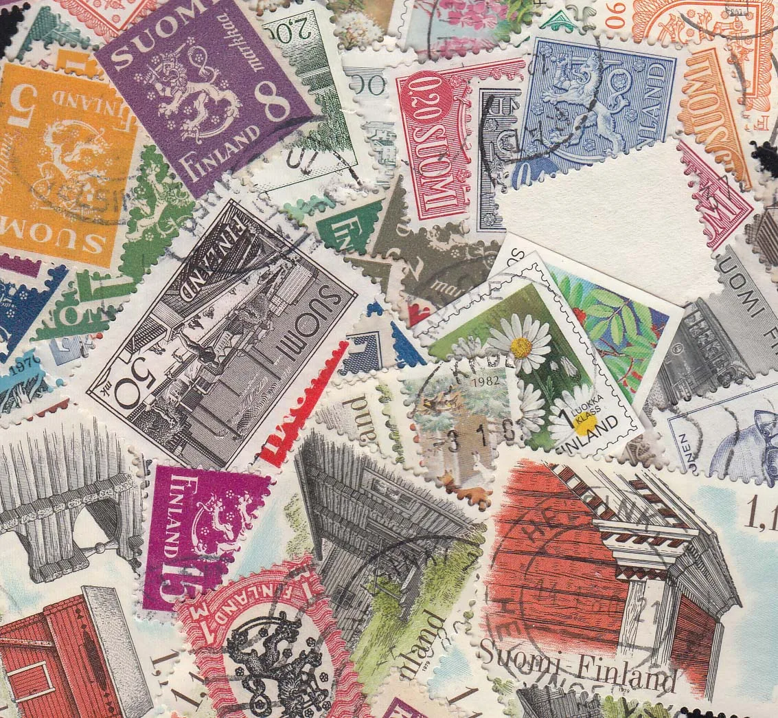 50 шт./лот Финляндия все разные из многих стран нет повторных неиспользованных