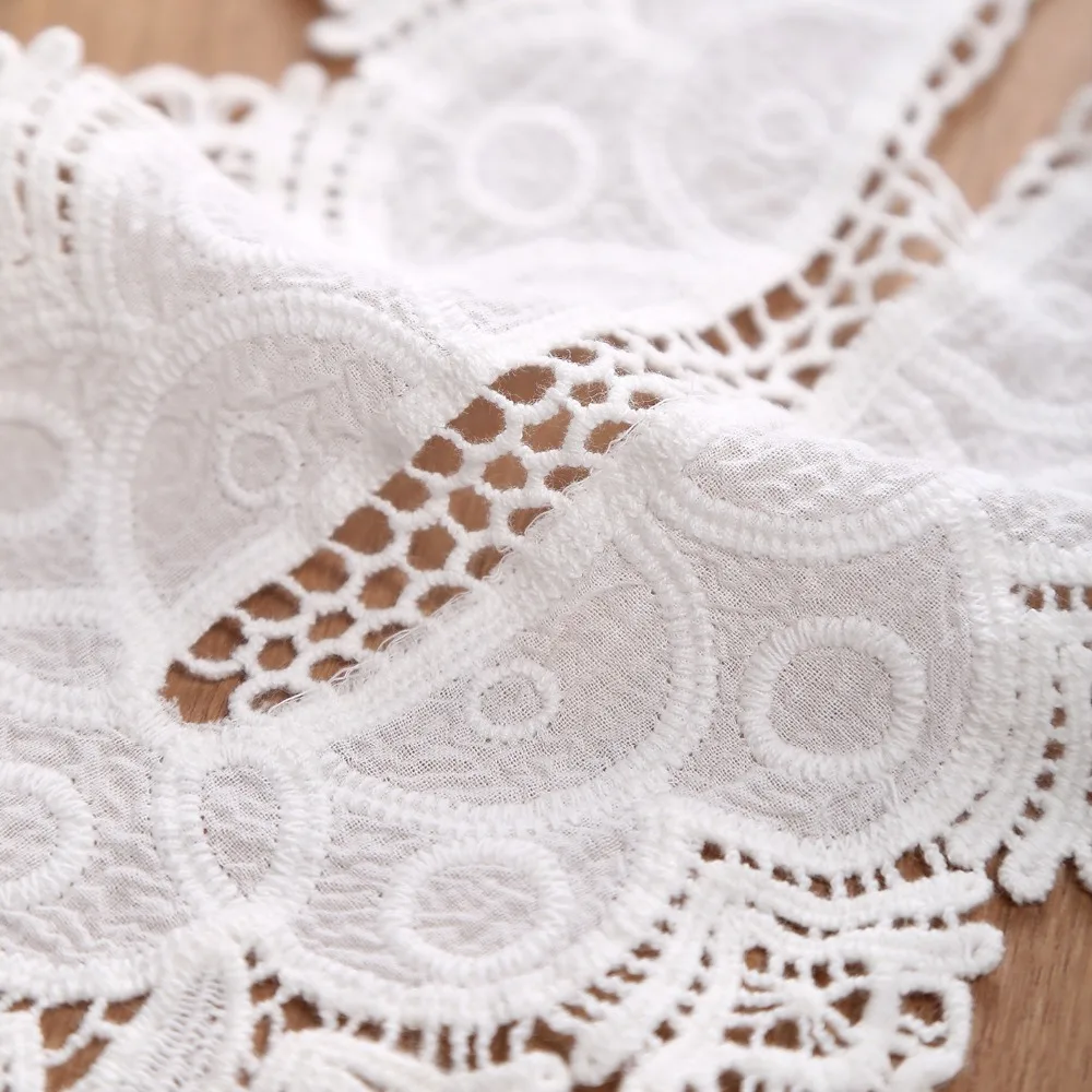 

21cm*31cm White cotton Venise Lace Craft Sewing Neckline Collar Applique Trims for Stage Wedding Clothing Free Shipping