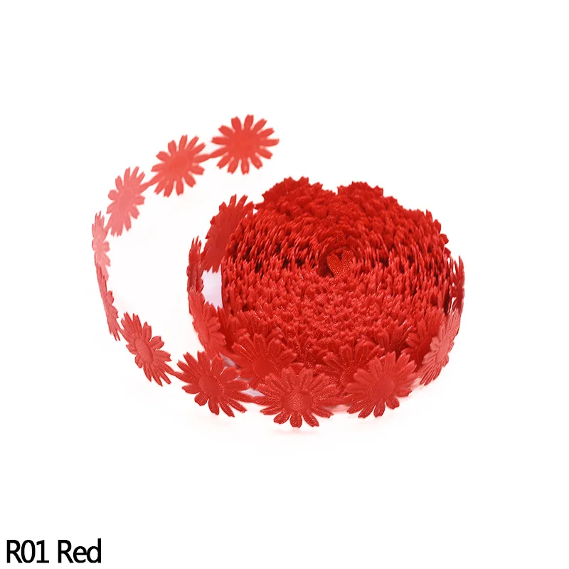 Red 18 мм кружевная лента DIY цветочная лента с тиснением Свадебные украшения Аксессуары для шитья одежды кружевная обрезная лента свадебные поделки - Цвет: Red