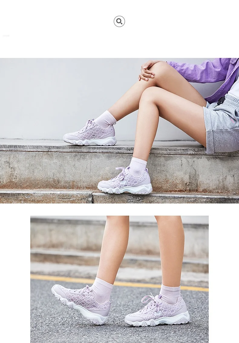 Skechers/ г. Летняя обувь женская повседневная обувь D'lites с кружевом Женская дышащая обувь на платформе бренд 66666111-BLK