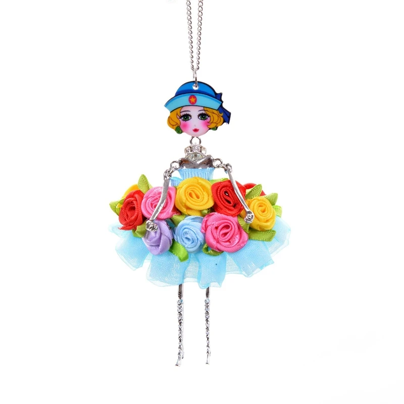 3 вида синее розовое платье с цветами Сказочная кукла для девочек ожерелье свитер