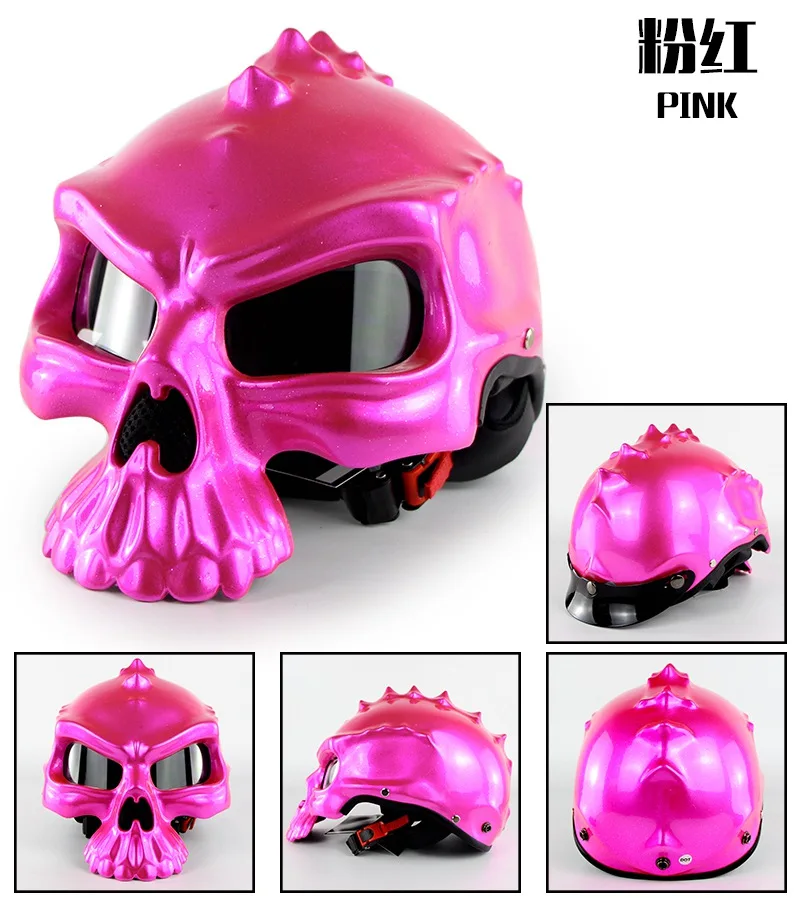 Masei 489 полулицевой шлем с черепом мотоциклетный шлем Ретро шлем