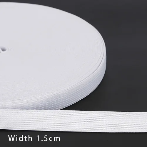 15mm White 5 ярдов/партия черная белая плоская тонкая широкая эластичная резинка аксессуары для одежды нейлоновая тесьма для одежды Швейные аксессуары - Цвет: 15mm White