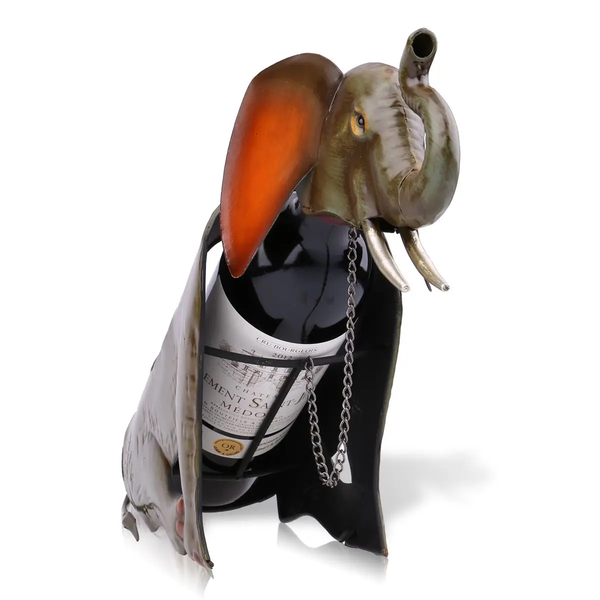 Tooarts слон винный стеллаж металлический животное классический держатель бутылки