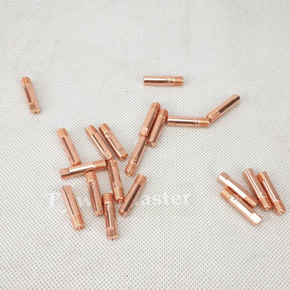 20 штук 15AK Контактный наконечник CuCrZr MIG сварочный фонарь/пистолет расходных материалов 0,8/1,0/1,2 мм M6x25mm сварочные наконечники для Европейский Стиль MIG MAG сварочный фонарь