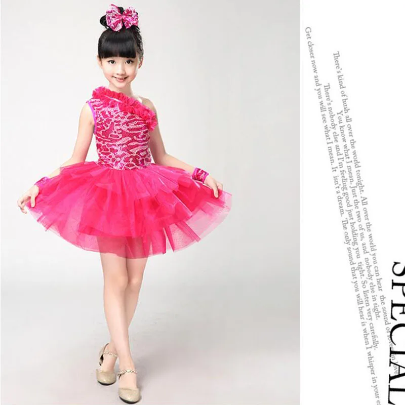 Детское платье для балета с синими блестками девочек джазовых танцев вечеринок