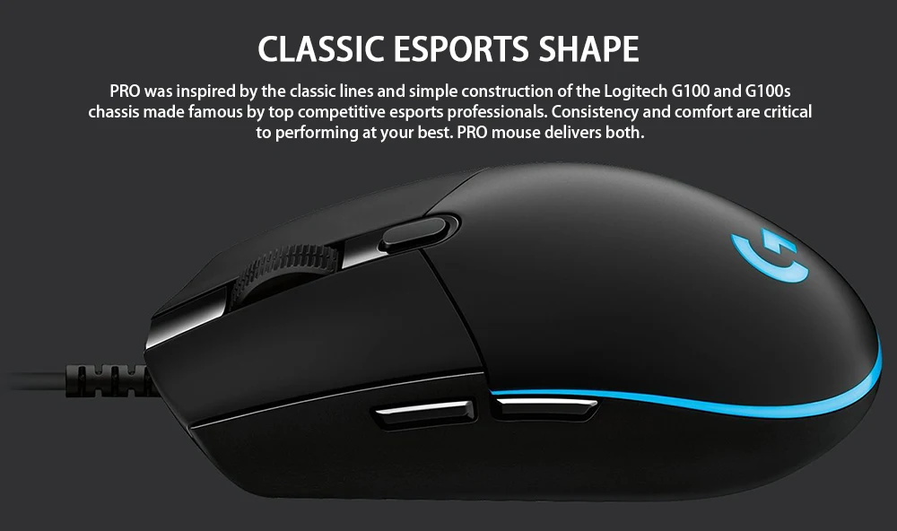 Игровая мышь logitech G Pro с сенсором HERO 16K RGB профессиональная электронная Спортивная мышь для геймеров, использующих электронные виды спорта для всех геймеров