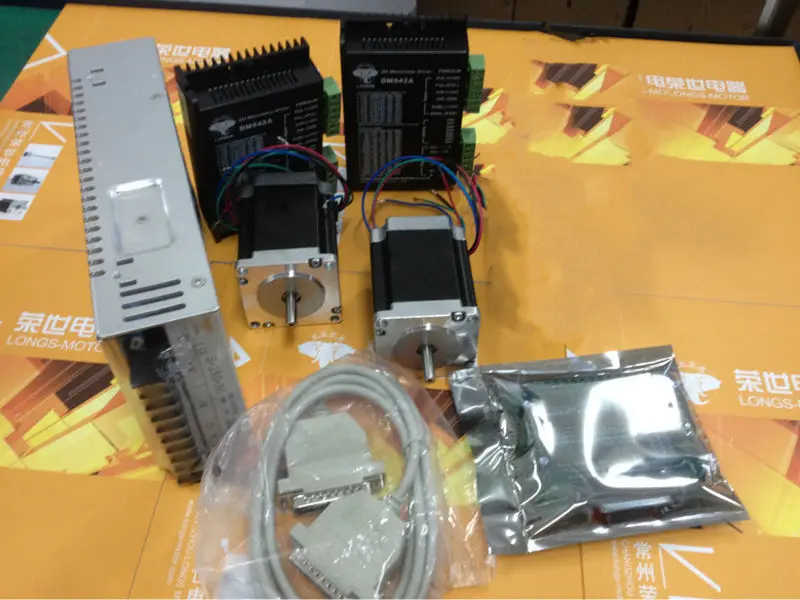 Шаговый двигатель 2 оси Nema 23 270 oz. in 23HS8430 3A DM542A шаговый драйвер мощность 350 Вт/36 в ЧПУ