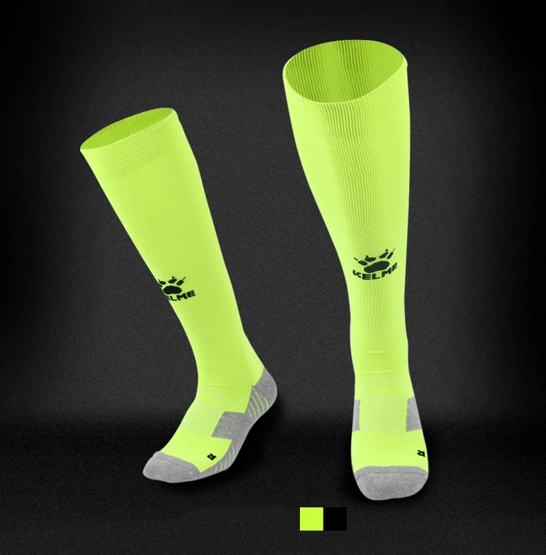 KELME мужские носки для футбола, тренировок, соревнований, тренировок, выше колена, высокие дышащие Спортивные Чулки, носки K15Z908