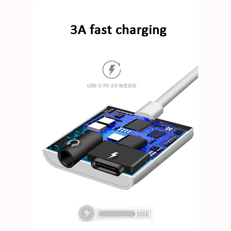 Type-C до 3,5 мм наушники 2 в 1 type C адаптер зарядное устройство аудио кабель для мобильного телефона USB-C 3,0 Быстрая зарядка
