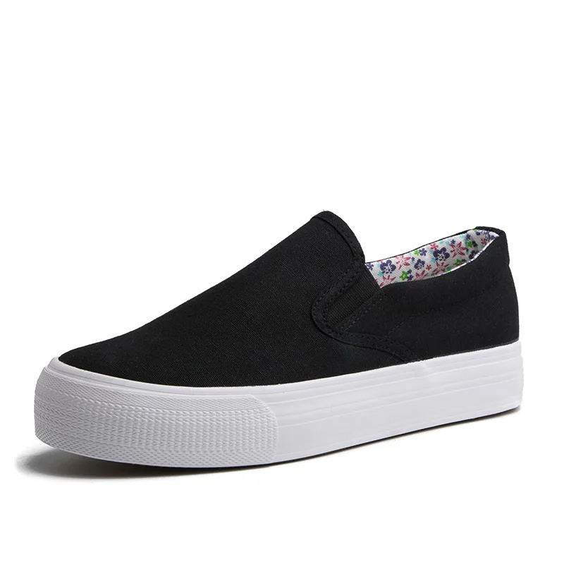 canvas black Женские балетки на плоской подошве; женские мокасины из натуральной кожи без застежки; Повседневная обувь; женские летние лоферы; A00094 - Цвет: canvas black