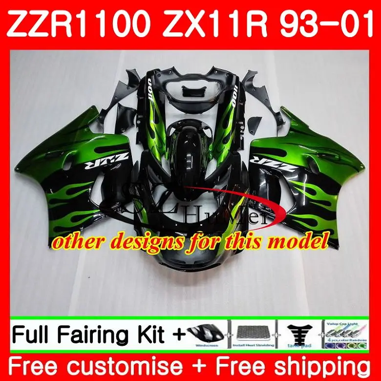 Корпус для KAWASAKI NINJA ZZR1100 ZX 11R ZX-11R ZX11 серебристо-черный 11SH3 ZX11R 93 94 95 96 97 98 99 00 01 1993 2001