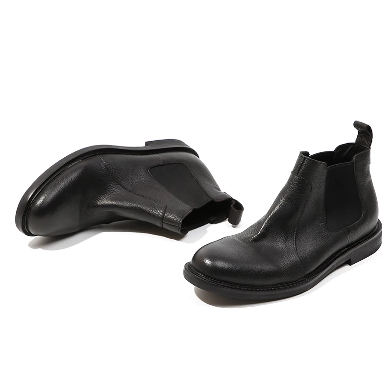 Vintage Style Man Boots Genuine leather Chelsea Booties High top Short Martin |