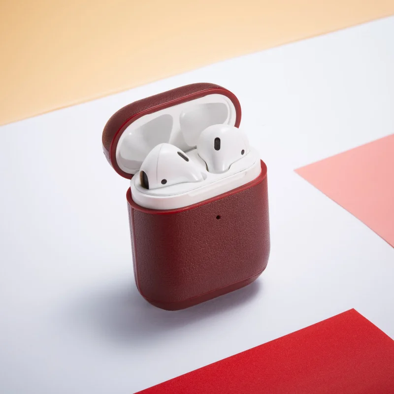 Роскошный бизнес чехол для наушников для Apple Airpods 2 ремешок из искусственной кожи Bluetooth наушники Air Pods чехол AirPod аксессуары