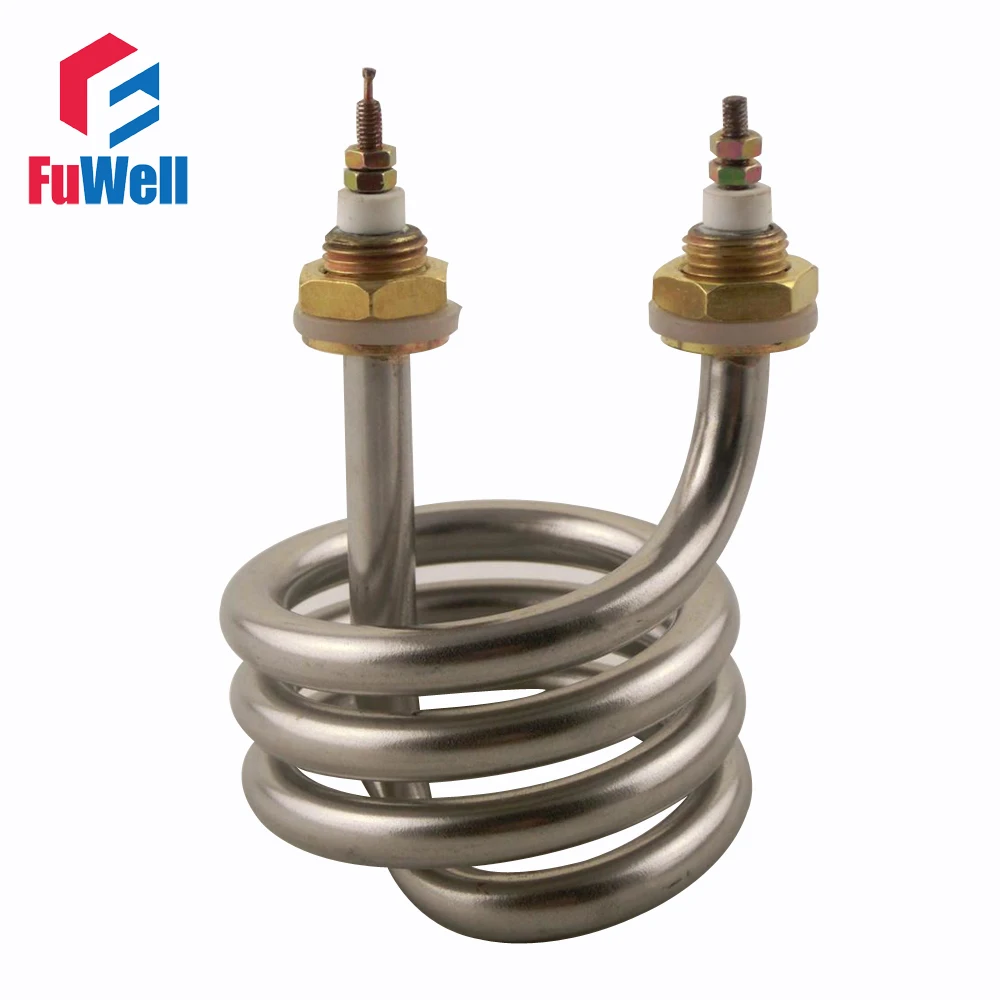 

Spiral Stainless Steel Immersion Heater Copper Head Distilled Water Heating Element 80mm Tube Height 220V 380V 2500W 3000W 4500W