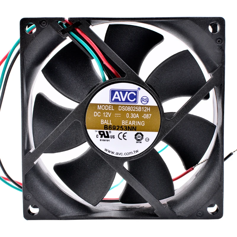 Новый оригинальный DS08025B12H 8 см 80 мм вентилятор 8025 DC12V 0.30A шар большой объем воздуха