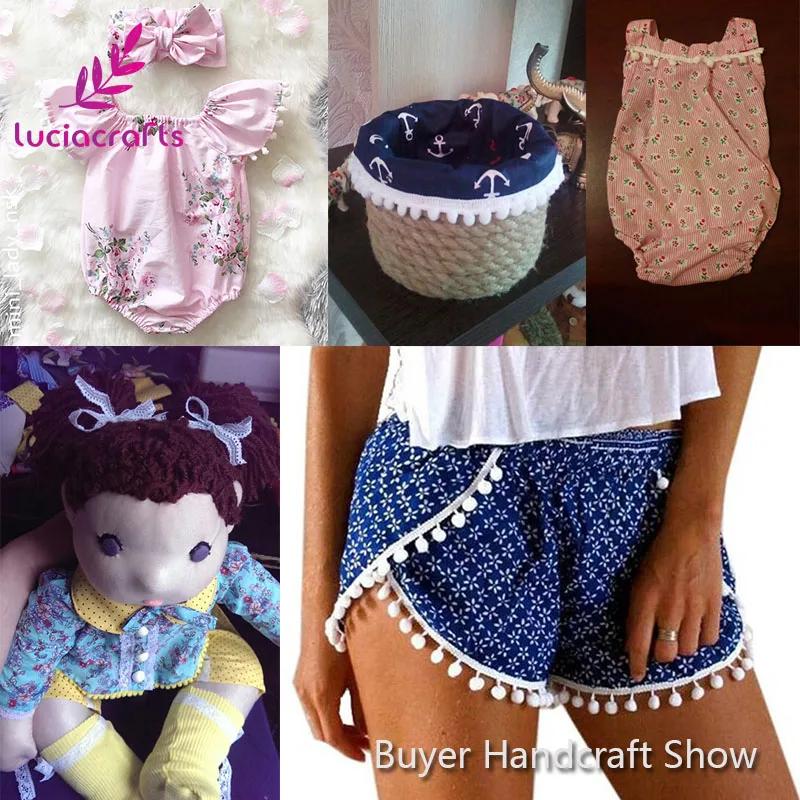Lucia crafts 3 ярдов/набор кружевная лента с кисточками и помпонами бальная бахромой