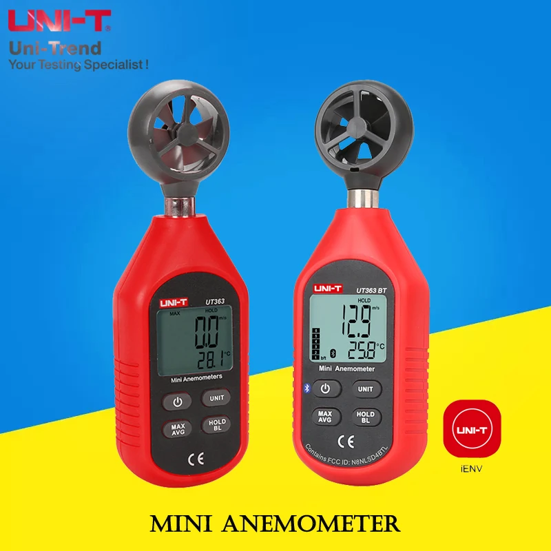 UNI T UT363/UT363BT мини анемометр Мини измеритель скорости ветра и температуры/датчик