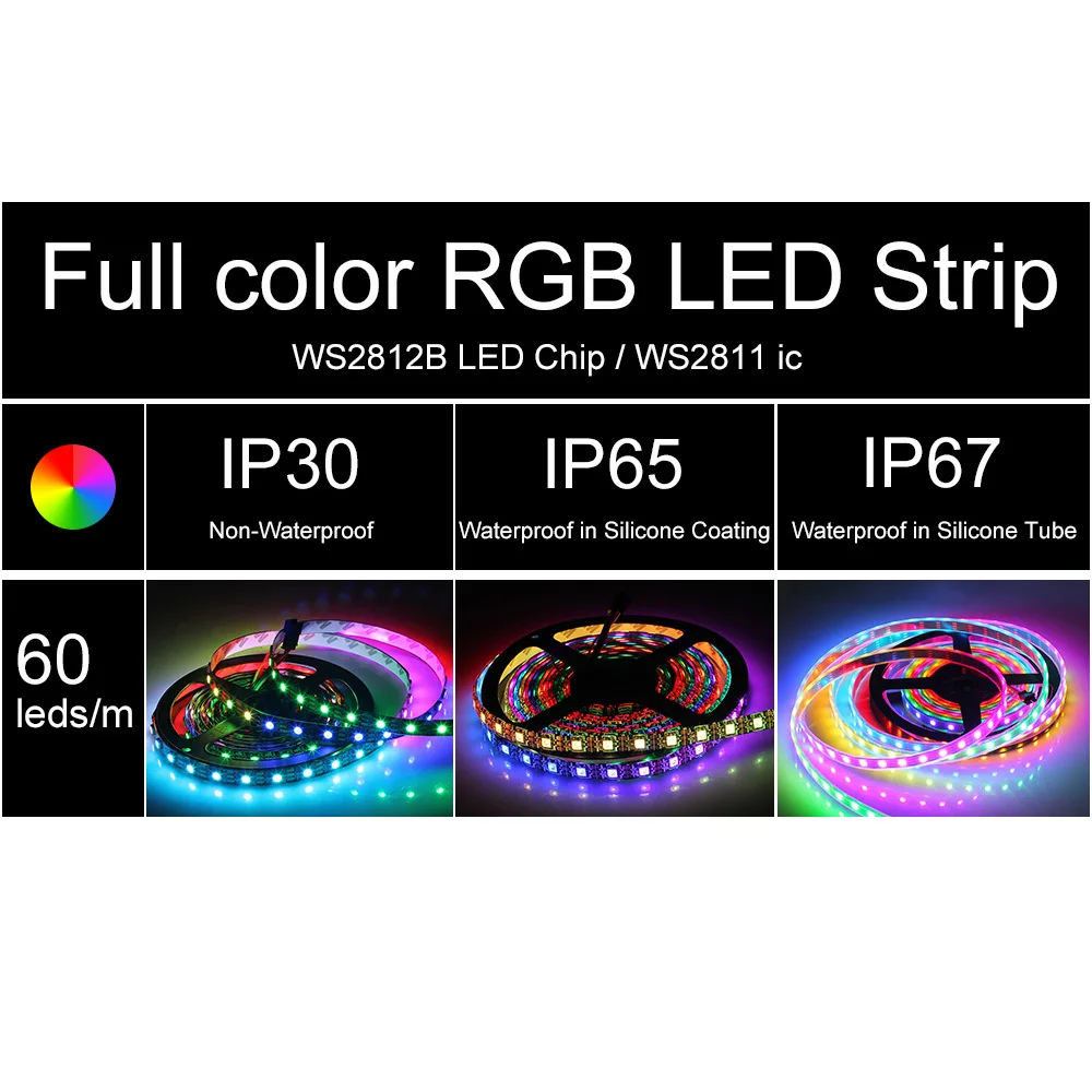 5 м/рулон DC5V ws2812b 300led ws2812IC встроенный индивидуально адресуемый 60 светодиодов/м 5050
