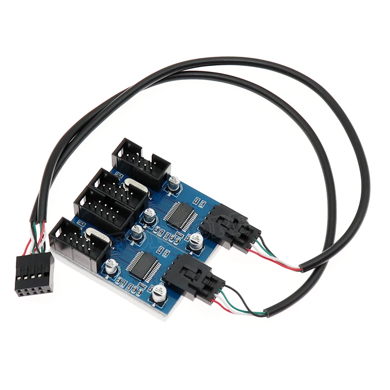 Корпус для ПК Внутренний 9Pin USB 2 0 от 1 до 4 сплиттер PCB чипсет расширитель usb