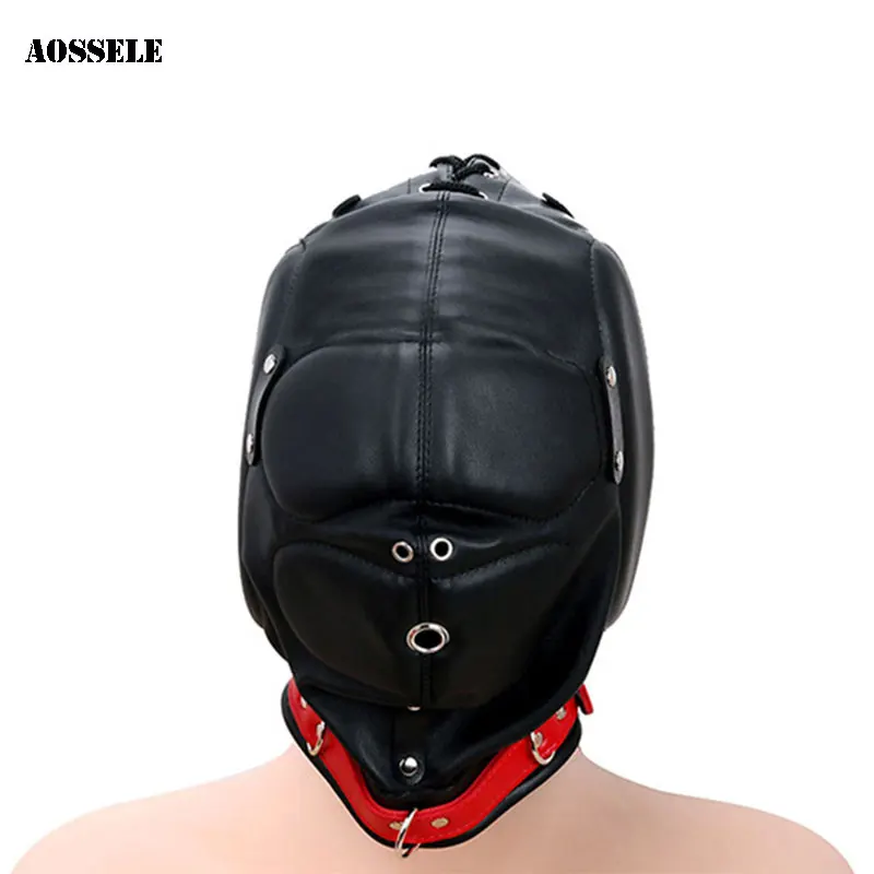 Кожаная маска BDSM капот бондаж секс-игрушки БДСМ-костюм раб флирт эротические