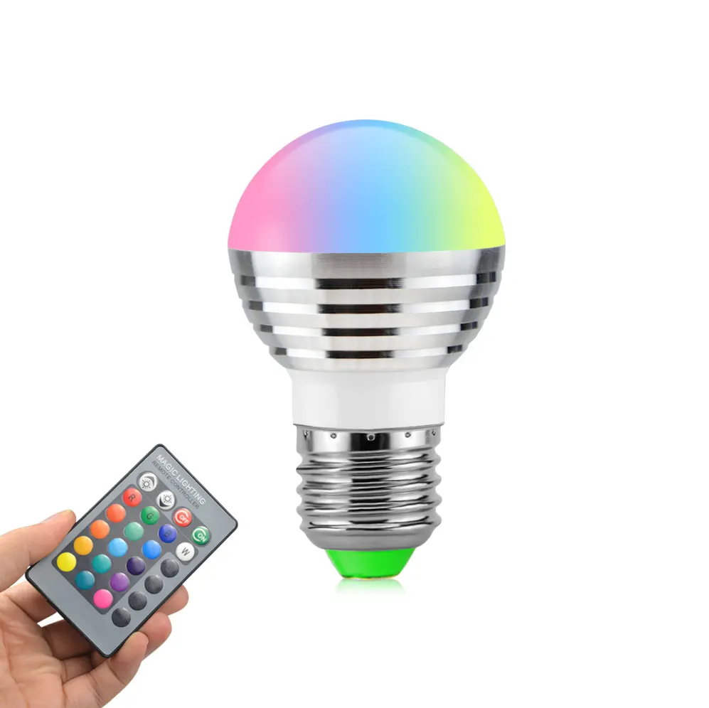 5W RGB 1 шт. E27 5 Вт 7 Вт RGB цветной Диммируемый светодиодный фонарь 110 в 127 в 220 в 230 В шариковая лампа вечерние лампы Ночник с 24 клавишами ИК-контроллер - Испускаемый цвет: 5W RGB