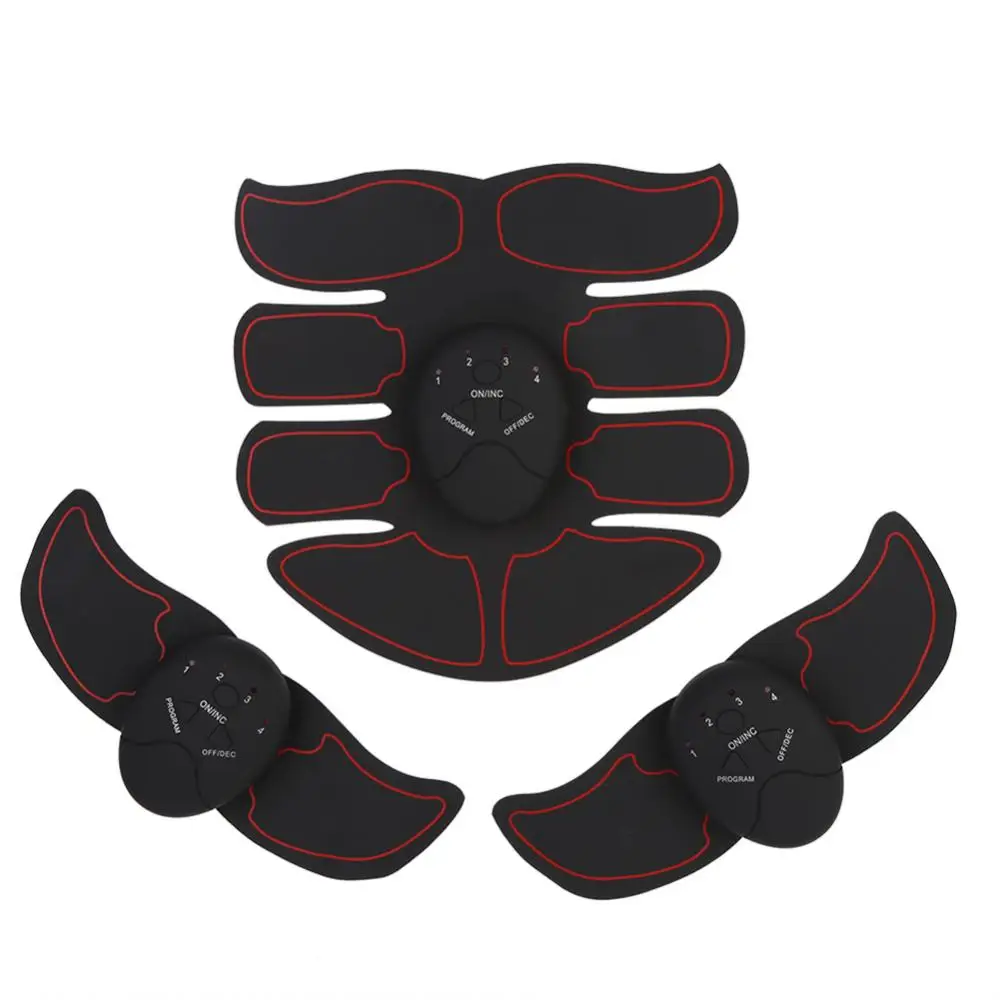 Black Red 1 Set Сжигание жира, устройство для укрепления мышц, EMS, интеллектуальный тренажер для живота, учебный Массажер для бодибилдинга - Цвет: Black Red 1 Set