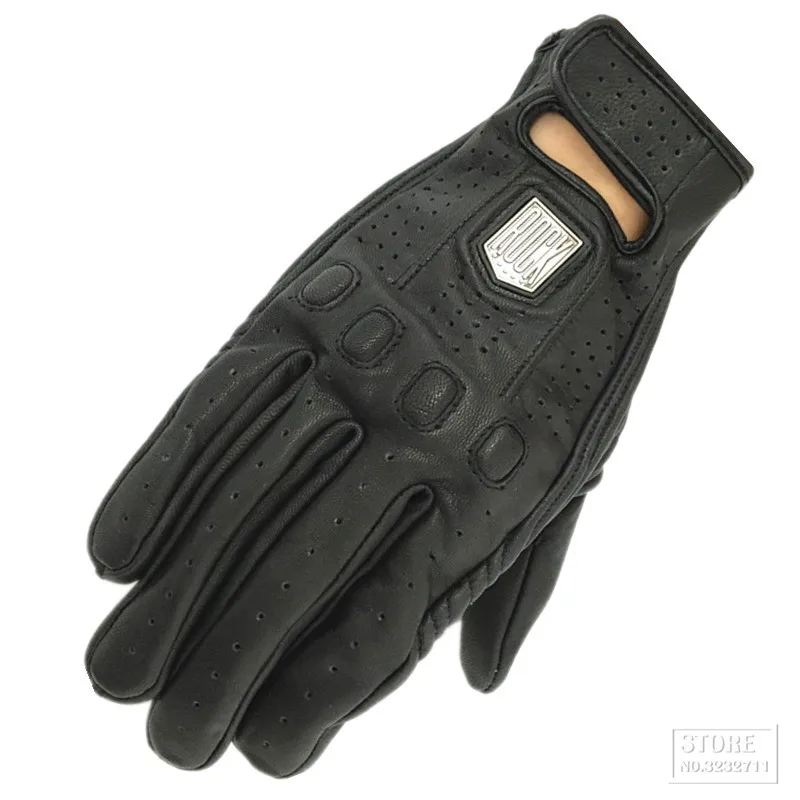 RBG025 black Мото rcycle перчатки кожаные Ретро полный палец для женщин и мужчин Luvas Guantes moto rbike защитные шестерни для гоночных перчаток - Цвет: RBG025 black