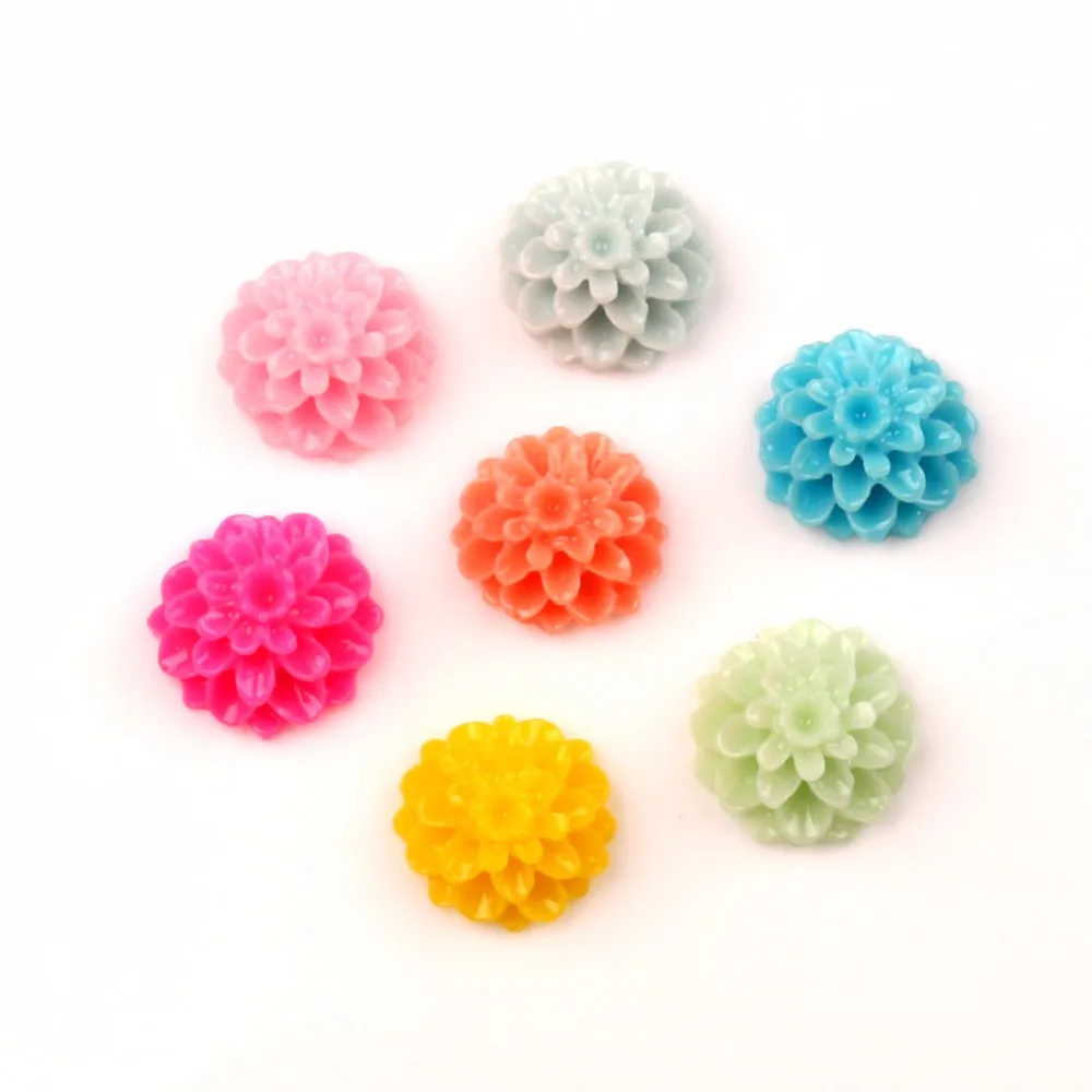 

100 шт. смешанные каучуковые Цветочные украшения поделки милые кавайные бусины с плоским основанием кабошон украшения для скрапбукинга DIY ак...