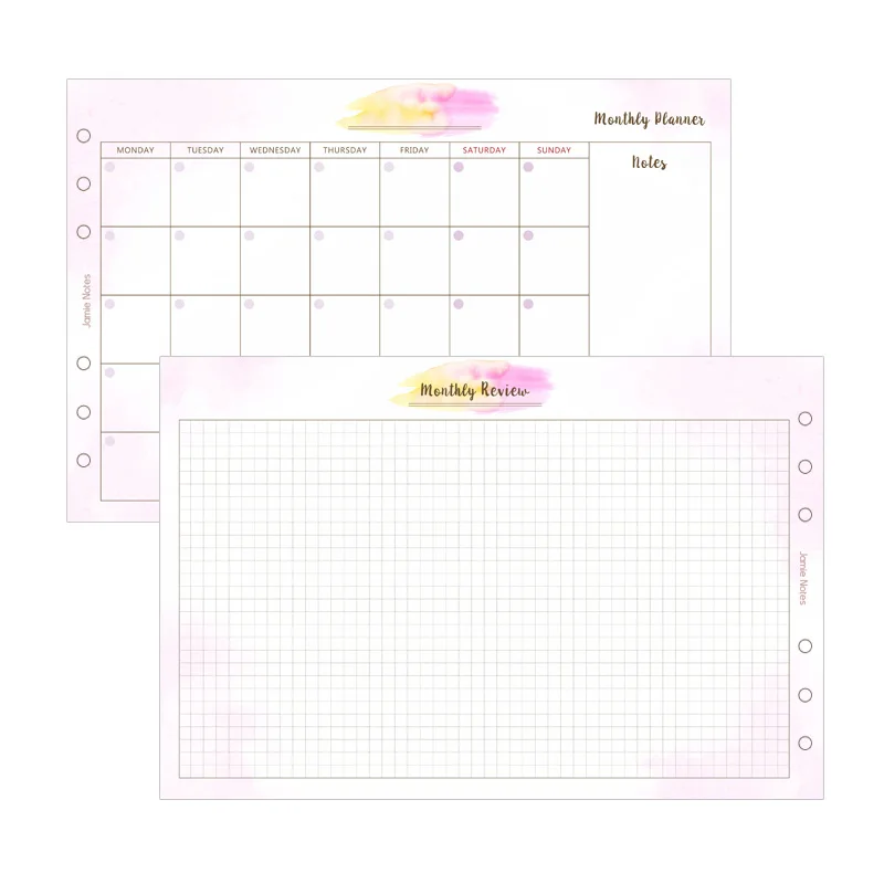 3 Fold Fan Monthly MyPretties Фэнтези ежемесячно планировщик пополнения документы A5 A6 три раза наполнителя работ для 6 отверстий Binder блокнот-органайзер документы - Цвет: 3 Fold Fan Monthly