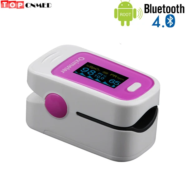 Pink Скидка 5% Пульсоксиметр Apple IOS App Andriod мобильного Bluetooth 4,0 индекс перфузии SPO2 PR насыщения крови кислородом+ сумка - Цвет: Pink