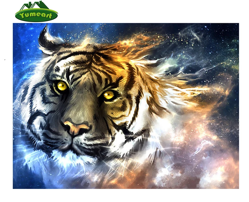 Алмазная живопись YUMEART с изображением дикого тигра вышивка крестиком стразы
