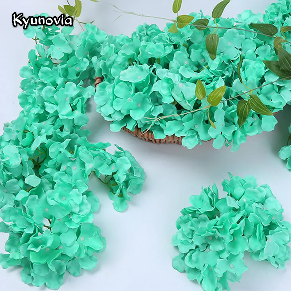 Kyunovia 10 шт. DIY искусственная шелковая Гортензия головок дома цветок для свадебной вечеринки день рождения украшения стола аксессуары KY32