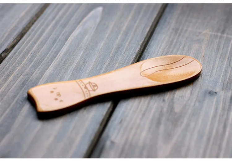Новинка деревянные для мороженого ложка с милыми животными детей мороженое