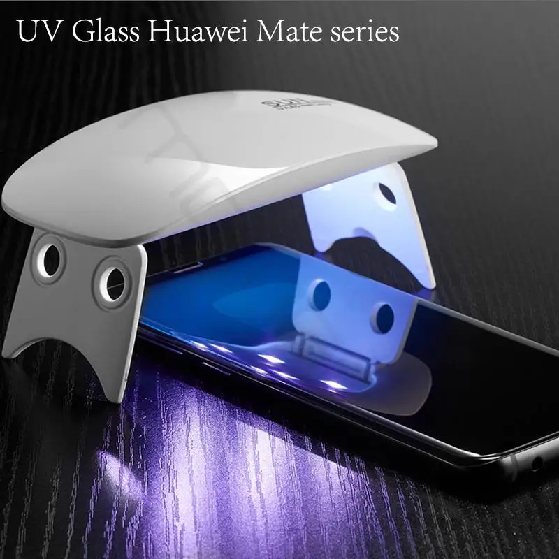 Полное покрытие 3D полный клей УФ жидкости Стекло для huawei mate 20 pro RS УФ жидкий клей для Samsung Note 8 9 S8 Экран протектор
