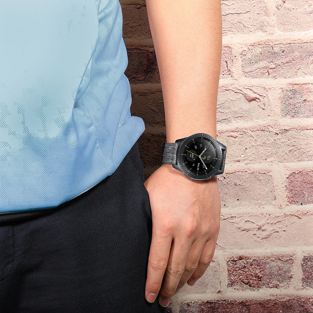 Холщовый нейлоновый ремешок для часов 20 мм для samsung Galaxy Watch 42 мм Active 2 40 мм 44 мм Quick Release Band стальная застежка ремешок на запястье браслет