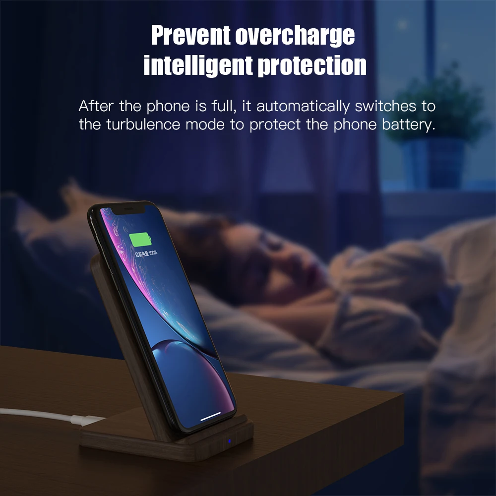 Быстрое беспроводное зарядное устройство KEYSION 10 Вт Qi для iPhone XR XS Max 8plus подставка