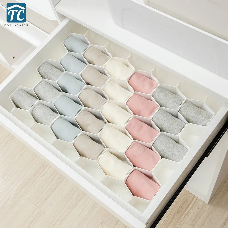 

Adjustable Drawer Honeycomb Clapboard Partition Divider box separator DIY Grid Storage Organizer Cell Sorting Panties Socks