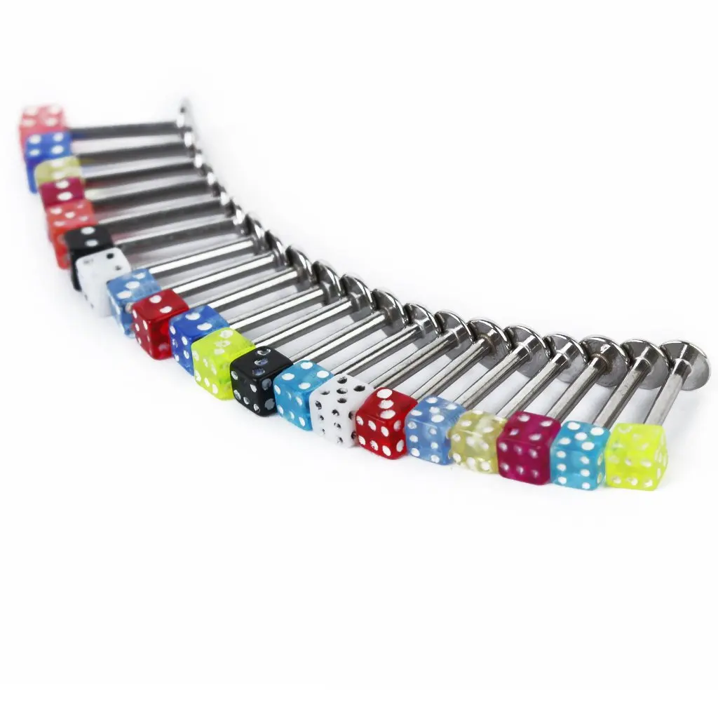 20 шт Ассорти кубов шпильки для губ подбородок кольца Лабрет бары ювелирные