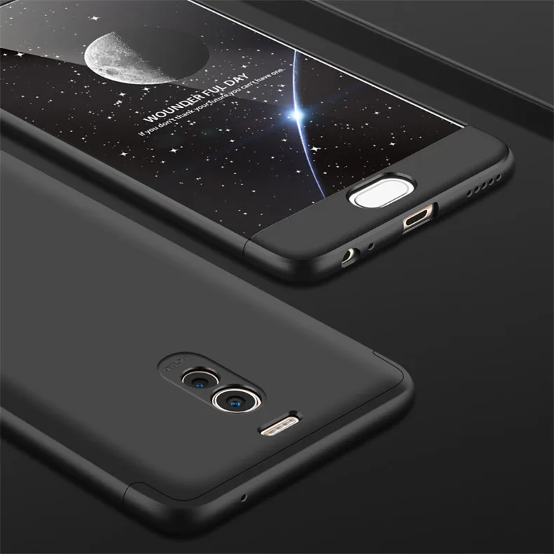 black case 3 в 1 Гибридный 360 полный жесткий чехол на мейзу m6 note m5 note m3 M6s E2 / чехол на мейзу м6 ноте м5 ноте м3 ноте м6s задняя крышка матовая чехол на meizu чехол M6S M6 Note мейзу м6s м6 ноте - Цвет: black case