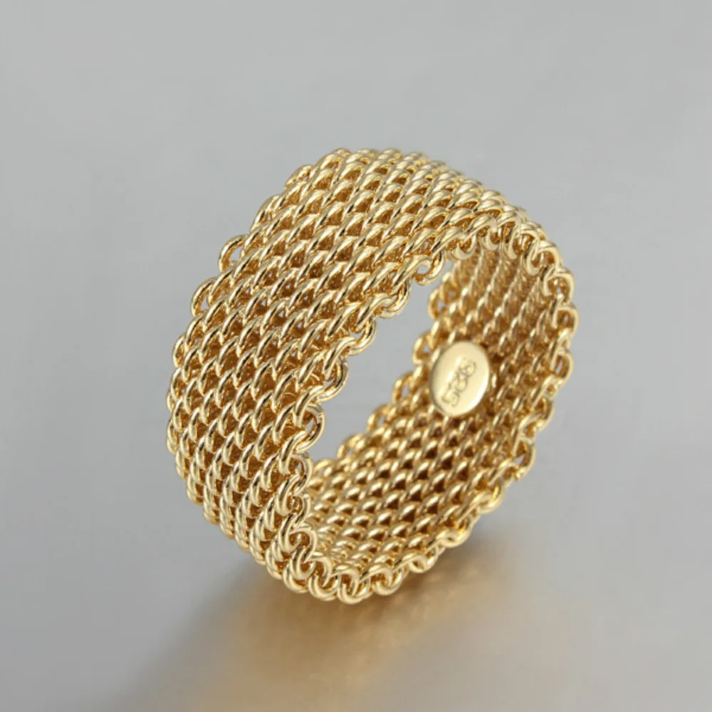 Горячая Мода Золотые кольца ретикулоцитов для мужчин и женщин Серебряные