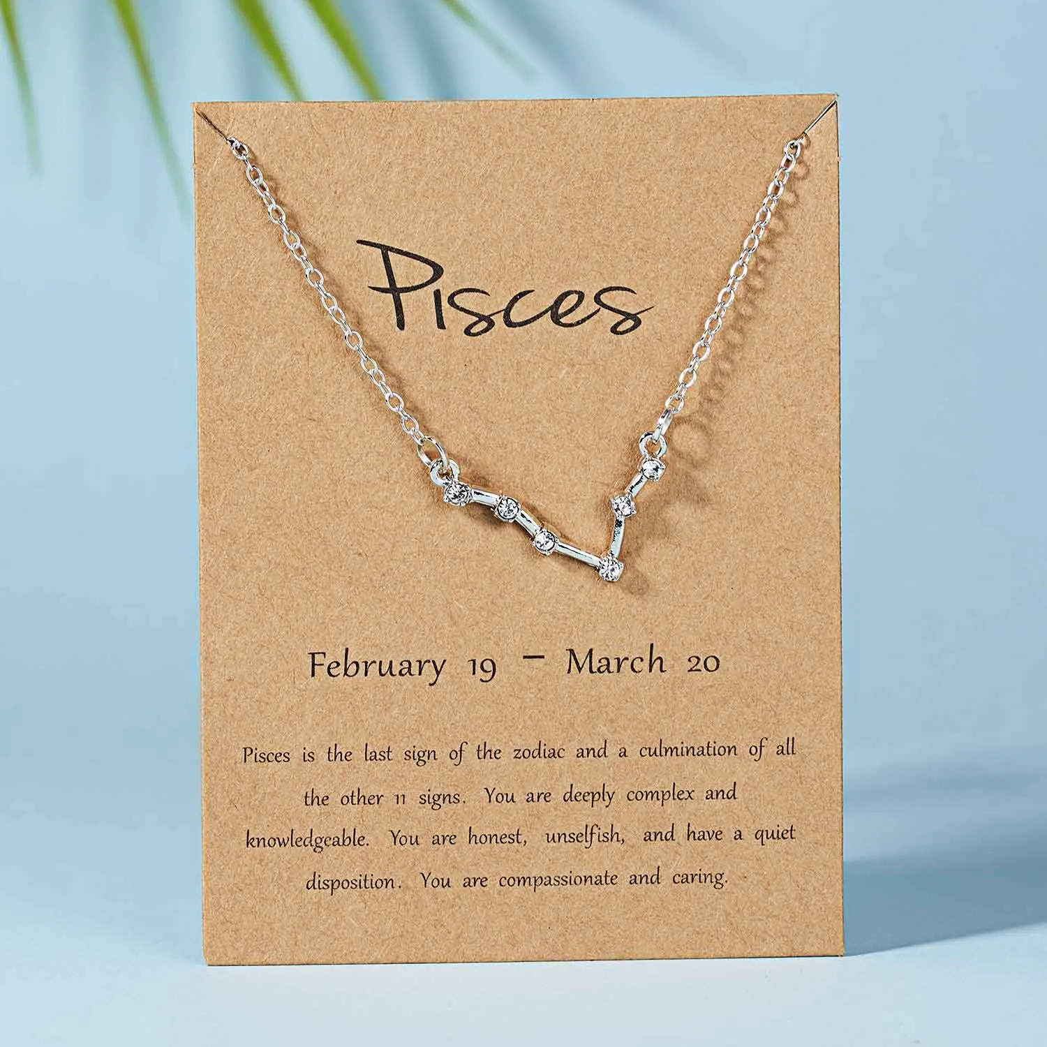 Pisces-silver Belleper 12 Созвездие Знак зодиака ожерелье для женщин серебряные ювелирные изделия Leo Libra Aries кулон ожерелье Астрология - Окраска металла: Pisces-silver