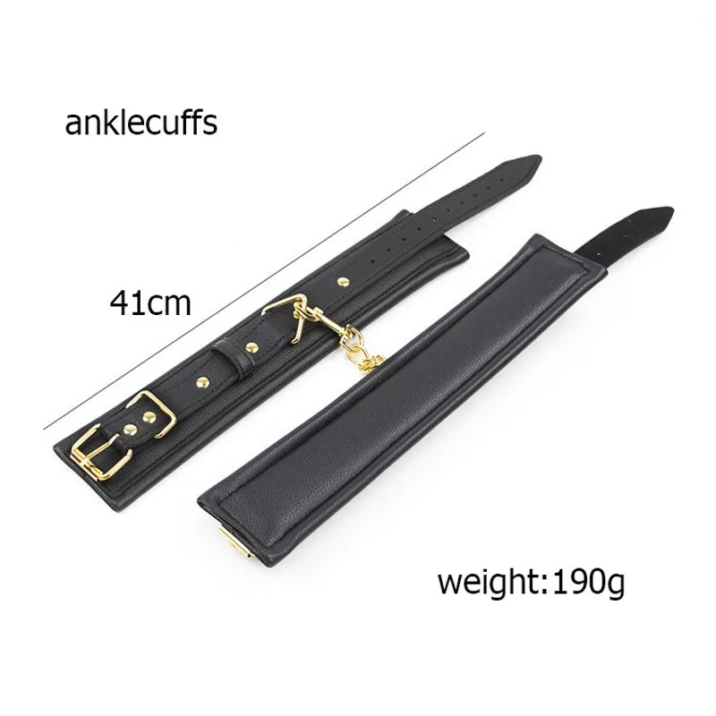 Мягкая губка золото металл кожа секс наручники для секса БДСМ связывание лодыжки