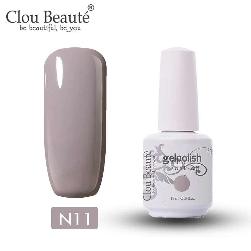 Clou Beaute Гель-лак для ногтей 15 мл Гель-лак Полупостоянный УФ светодиодный лак для ногтей впитывающий Белый гибридный гвоздь дизайн гель УФ - Цвет: N11