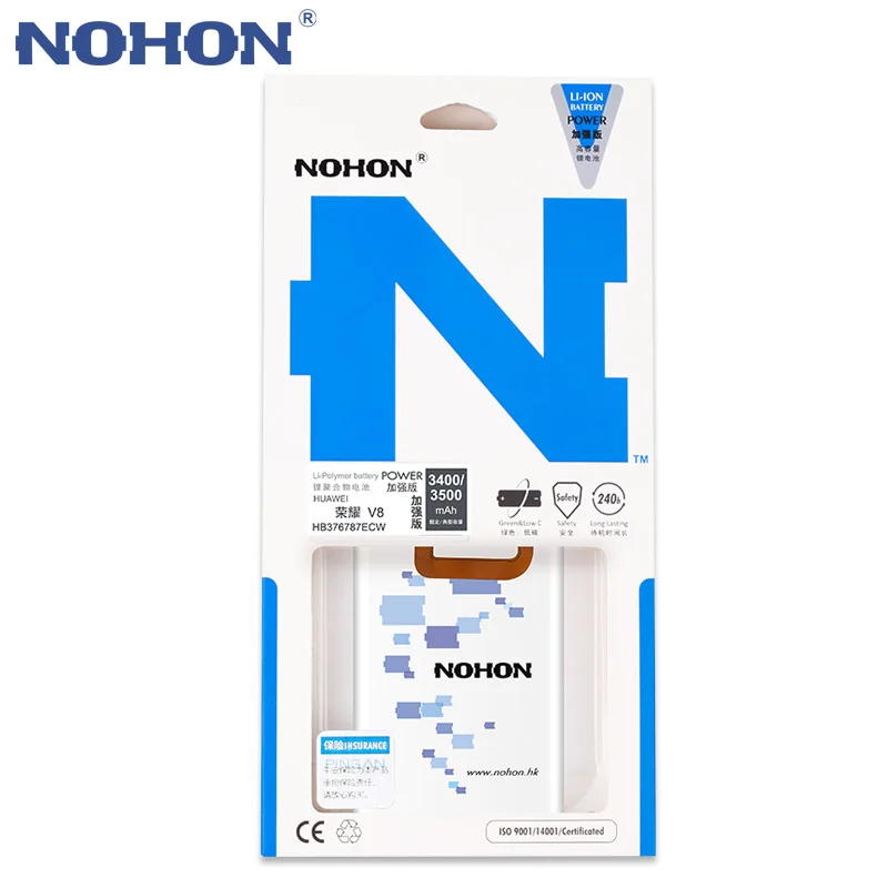 Аккумулятор NOHON HB376787ECW HB366481ECW для Huawei Honor V8 V9 / Play Lite HB376784ECW сменный аккумулятор