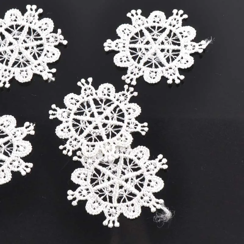 Круглая Цветочная Кружевная аппликация 30 шт./лот сетчатая отделка для одежды