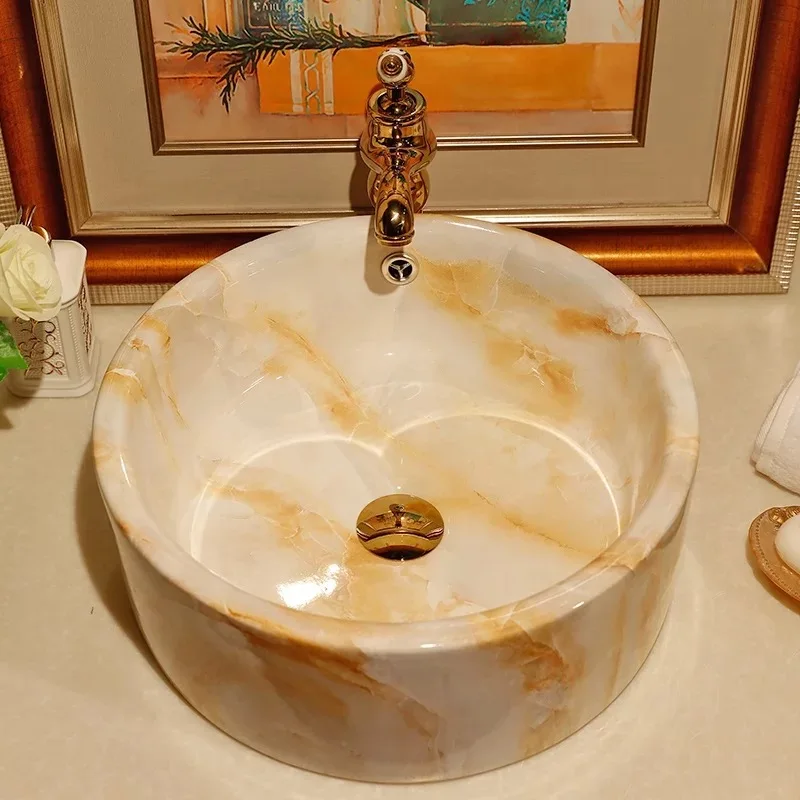 

Hot selling fashion ceramic wash art basin for home decoration