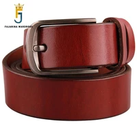 fajarina retro styles quality genuine belts female pin buckle belt for men male unisex cow skin leather belt 3 5cm wide n17fj375