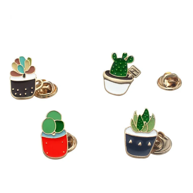1 шт. Бонсай Кактус металлический значок значки на одежду декоративная брошь