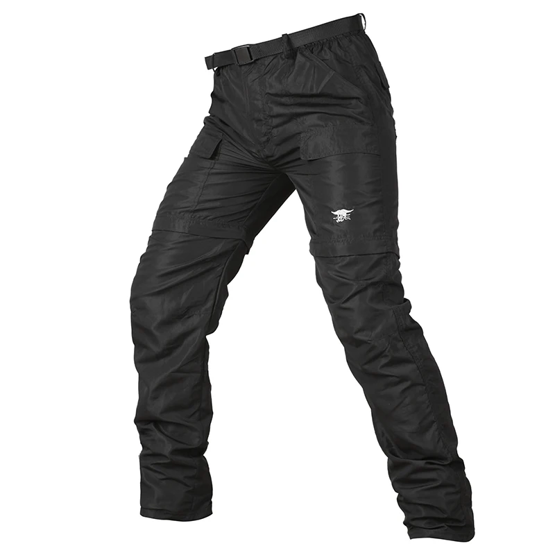 Black Refire gear камуфляжные армейские отстегивающиеся тактические брюки мужские летние быстросохнущие военные брюки до колен на молнии съемные брюки - Цвет: Black